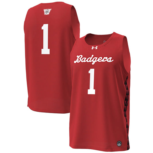 #1 Wisconsin Badgers Special Game Replica Basketball Jersey - Red | Stitched College Jersey TJS73827