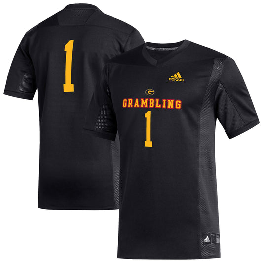 #1 Grambling Tigers Replica Football Jersey - Black | Stitched College Jersey TJS73820
