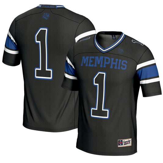 #1 Memphis Tigers GameDay Greats Endzone Football Jersey - Black | Stitched College Jersey TJS73675