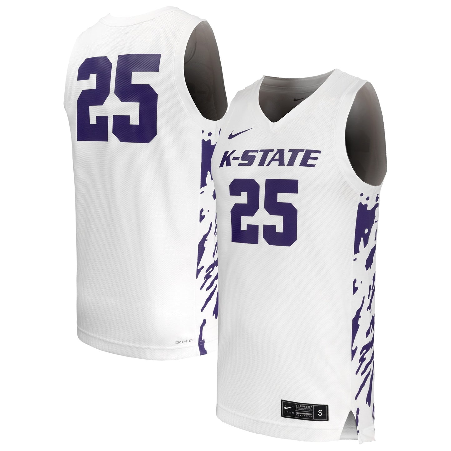 #25 Kansas State Wildcats Replica Basketball Jersey - White | Stitched College Jersey TJS73797