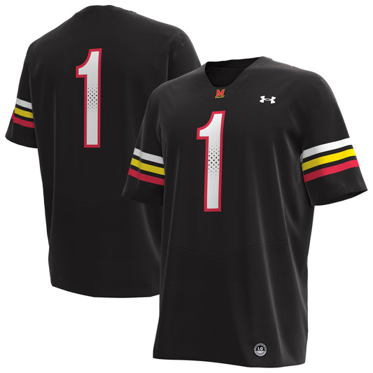 #1 Maryland Terrapins Replica Football Jersey - Black | Stitched College Jersey TJS73913