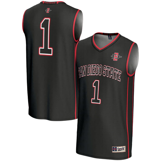 #1 San Diego State Aztecs GameDay Greats Lightweight Basketball Fashion Jersey - Black | Stitched College Jersey TJS73702
