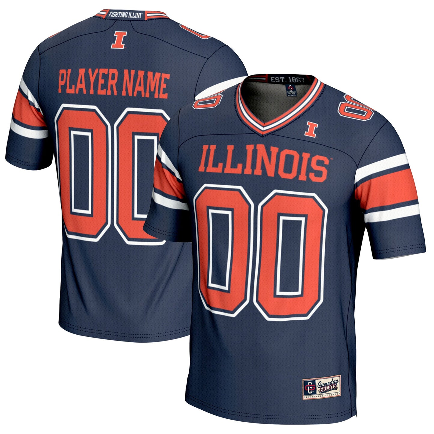 Illinois Fighting Illini GameDay Greats Pick-A-Player Football Jersey - Navy | Stitched College Jersey TJS74081