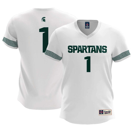 #1 Michigan State Spartans GameDay Greats Lightweight Soccer Team Jersey - White | Stitched College Jersey TJS74082