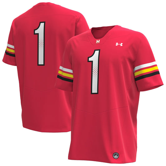 #1 Maryland Terrapins Replica Football Jersey - Red | Stitched College Jersey TJS74042