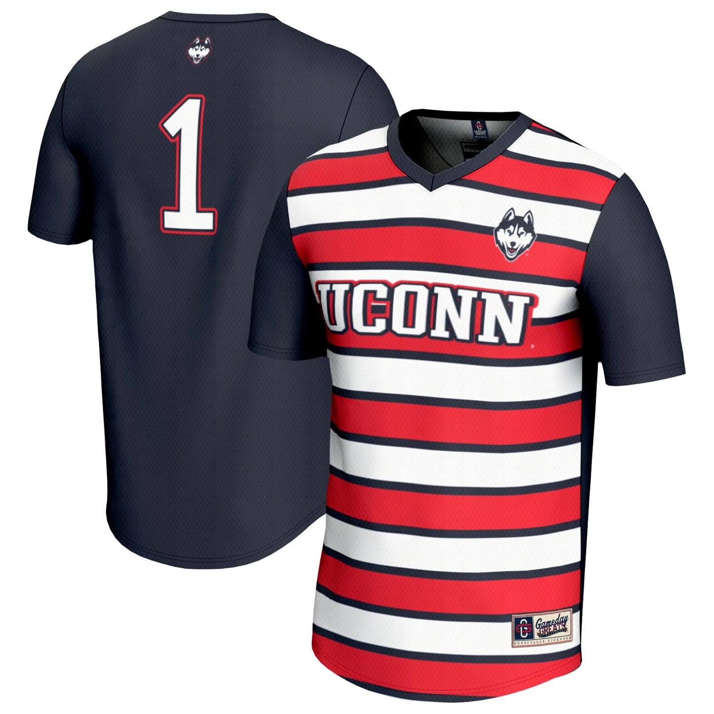 #1 UConn Huskies GameDay Greats Unisex Lightweight Soccer Fashion Jersey - Navy | Stitched College Jersey TJS74089