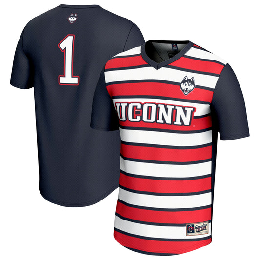 #1 UConn Huskies GameDay Greats Unisex Lightweight Soccer Fashion Jersey - Navy | Stitched College Jersey TJS74089