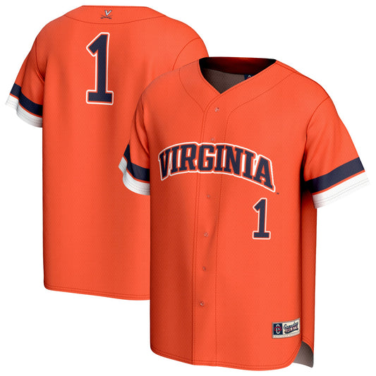 #1 Virginia Cavaliers GameDay Greats Unisex Lightweight Collegiate Baseball Fashion Jersey - Orange | Stitched College Jersey TJS74098