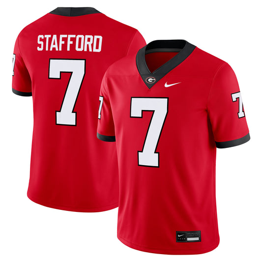 Matthew Stafford Georgia Bulldogs Player Game Jersey - Red | Stitched College Jersey TJS74053