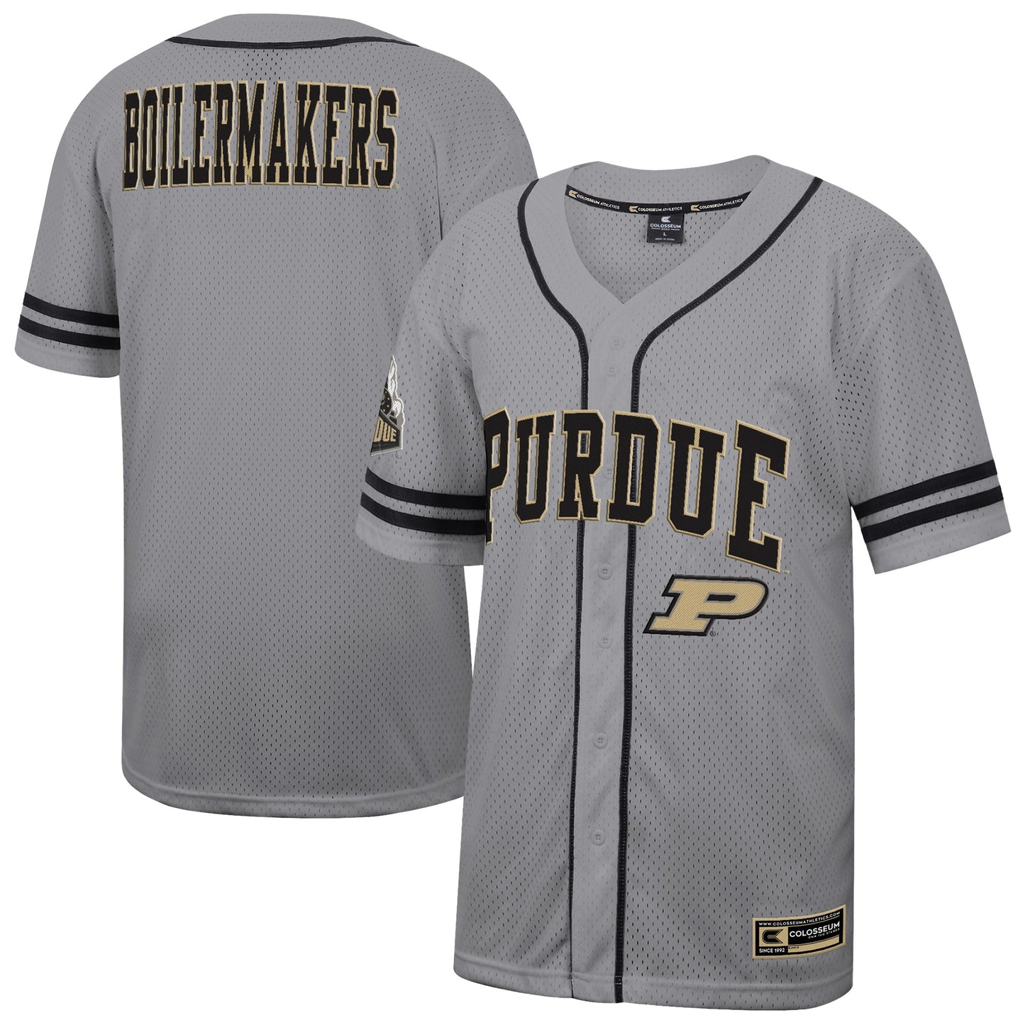 Purdue Boilermakers Colosseum Free Spirited Baseball Jersey - Gray | Stitched College Jersey TJS74080