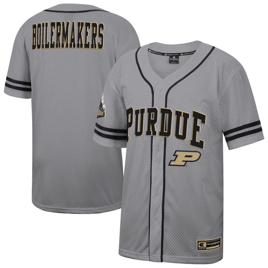 Purdue Boilermakers Colosseum Free Spirited Baseball Jersey - Gray | Stitched College Jersey TJS74080