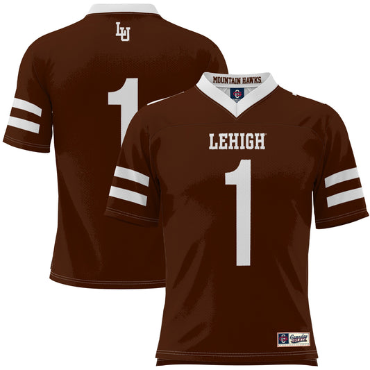 #1 Lehigh Mountain Hawks GameDay Greats Football Jersey - Brown | Stitched College Jersey TJS74033