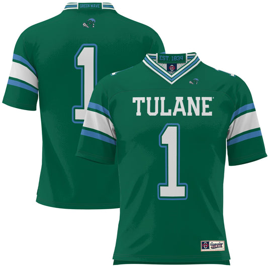 #1 Tulane Green Wave GameDay Greats Football Jersey - Green | Stitched College Jersey TJS74062