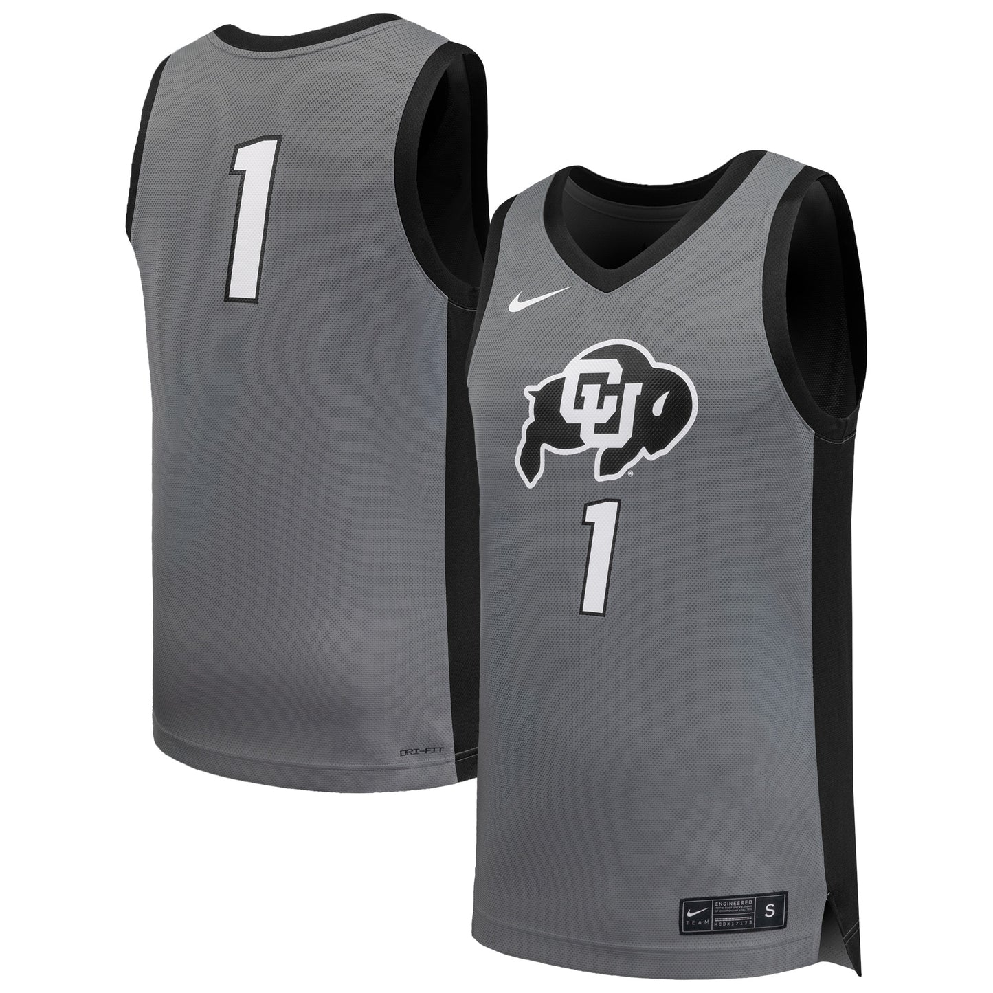 #1 Colorado Buffaloes Replica Basketball Jersey - Gray | Stitched College Jersey TJS74287