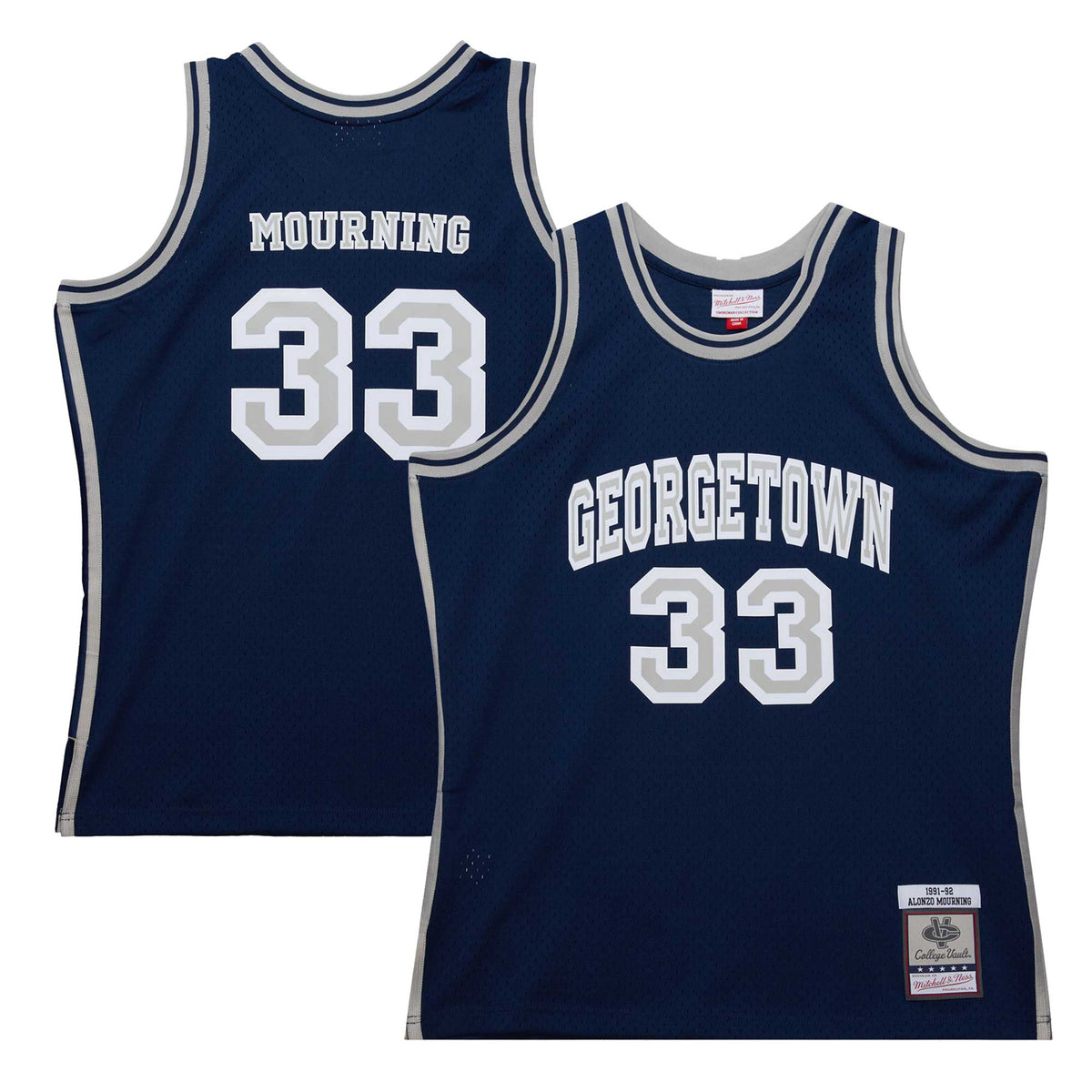 Alonzo Mourning Georgetown Hoyas M & N 1991/92 Swingman Player Jersey - Navy | Stitched College Jersey TJS74203