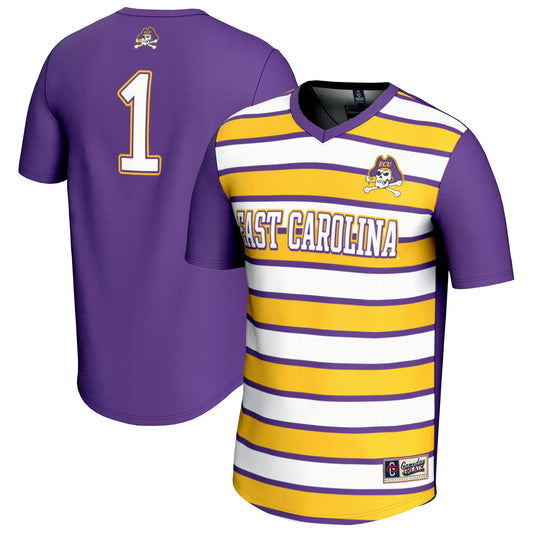 #1 ECU Pirates GameDay Greats Unisex Lightweight Soccer Fashion Jersey - Purple | Stitched College Jersey TJS74292