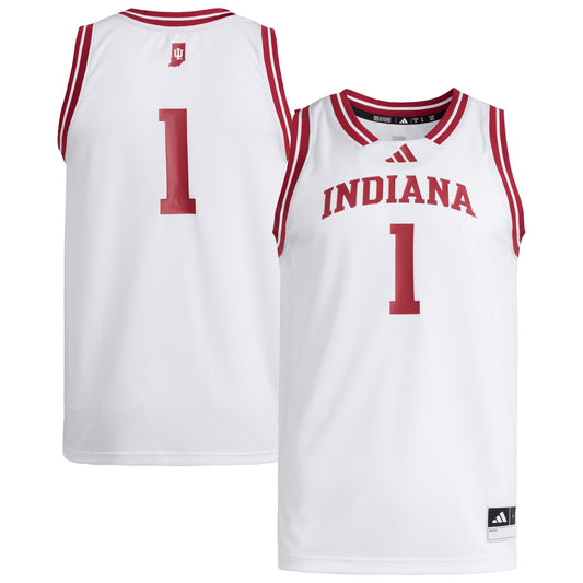 #1 Indiana Hoosiers Replica Swingman Jersey - White | Stitched College Jersey TJS74282