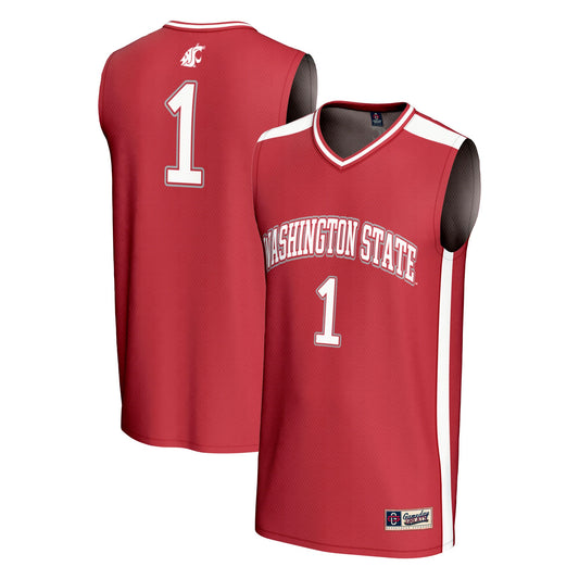#1 Washington State Cougars GameDay Greats Unisex Lightweight Collegiate Basketball Fashion Jersey - Crimson | Stitched College Jersey TJS74261