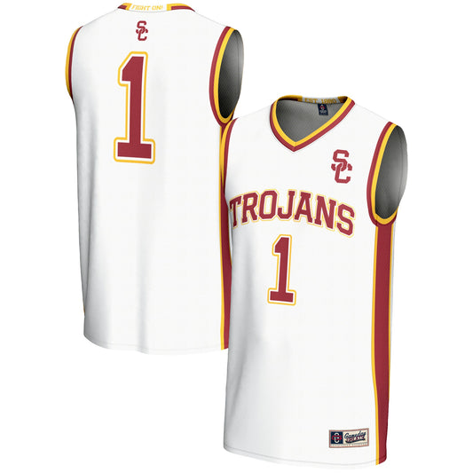 #1 USC Trojans GameDay Greats Unisex Lightweight Basketball Jersey - White | Stitched College Jersey TJS74126