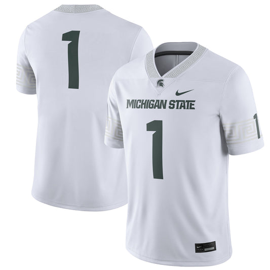 #1 Michigan State Spartans Football Game Jersey - White | Stitched College Jersey TJS74286