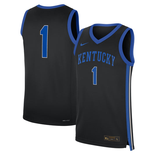 #1 Kentucky Wildcats Alternate Replica Jersey - Black | Stitched College Jersey TJS74182