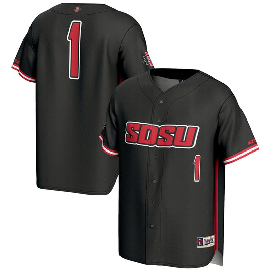 #1 San Diego State Aztecs GameDay Greats Lightweight Baseball Fashion Jersey - Black | Stitched College Jersey TJS74213