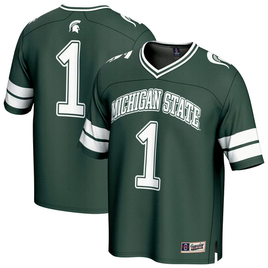 #1 Michigan State Spartans GameDay Greats Unisex Lightweight Collegiate Football Fashion Jersey - Green | Stitched College Jersey TJS74280