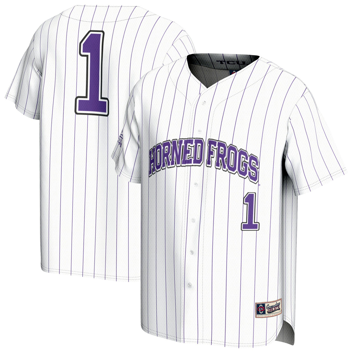 TCU Horned Frogs GameDay Greats Unisex Lightweight Collegiate Baseball Fashion Jersey - White | Stitched College Jersey TJS74137