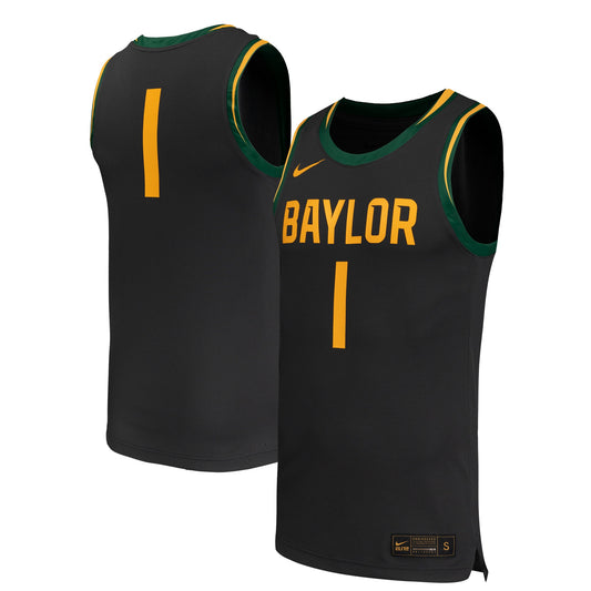 #1 Baylor Bears Replica Basketball Jersey - Black | Stitched College Jersey TJS74150