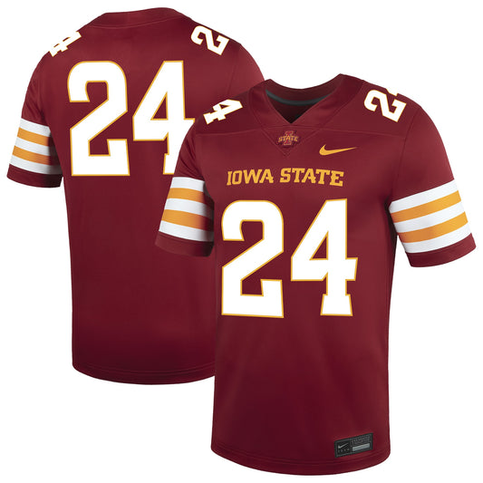 #24 Iowa State Cyclones Game Football Jersey - Cardinal | Stitched College Jersey TJS74129