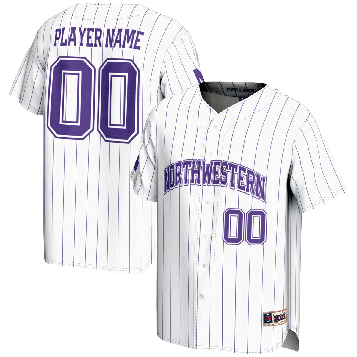 Northwestern Wildcats GameDay Greats Pick-A-Player Lightweight Baseball Jersey - White | Stitched College Jersey TJS74264