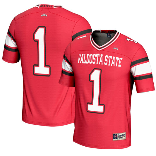#1 Valdosta State Blazers GameDay Greats Endzone Football Jersey - Red | Stitched College Jersey TJS74306