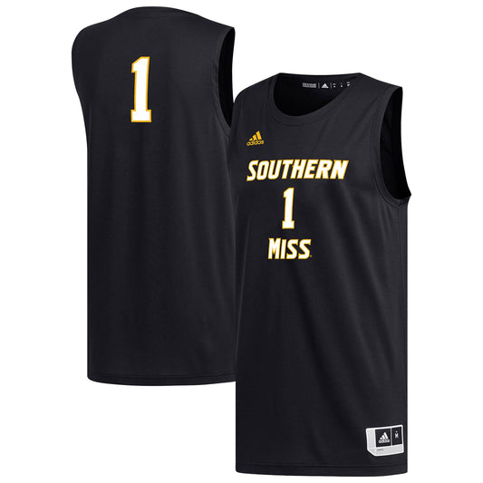 #1 Southern Miss Golden Eagles Replica Basketball Jersey - Black | Stitched College Jersey TJS74244