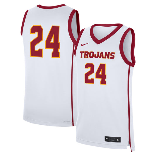 #24 USC Trojans Home Replica Jersey - White | Stitched College Jersey TJS74180