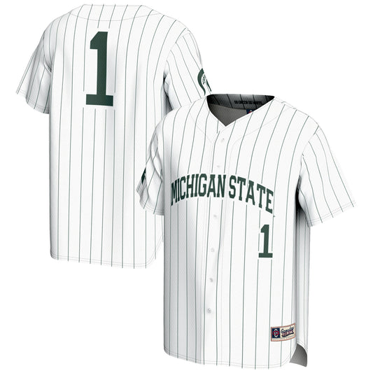 #1 Michigan State Spartans GameDay Greats Lightweight Baseball Jersey - White | Stitched College Jersey TJS74221