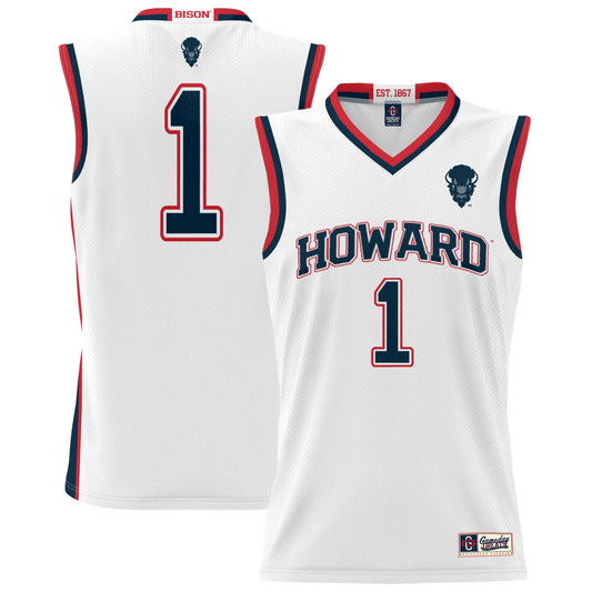 #1 Howard Bison GameDay Greats Unisex Lightweight Basketball Jersey - White | Stitched College Jersey TJS74260