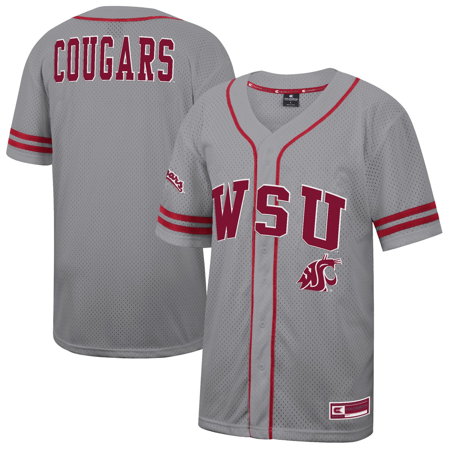 Washington State Cougars Colosseum Free Spirited Baseball Jersey - Gray | Stitched College Jersey TJS74162