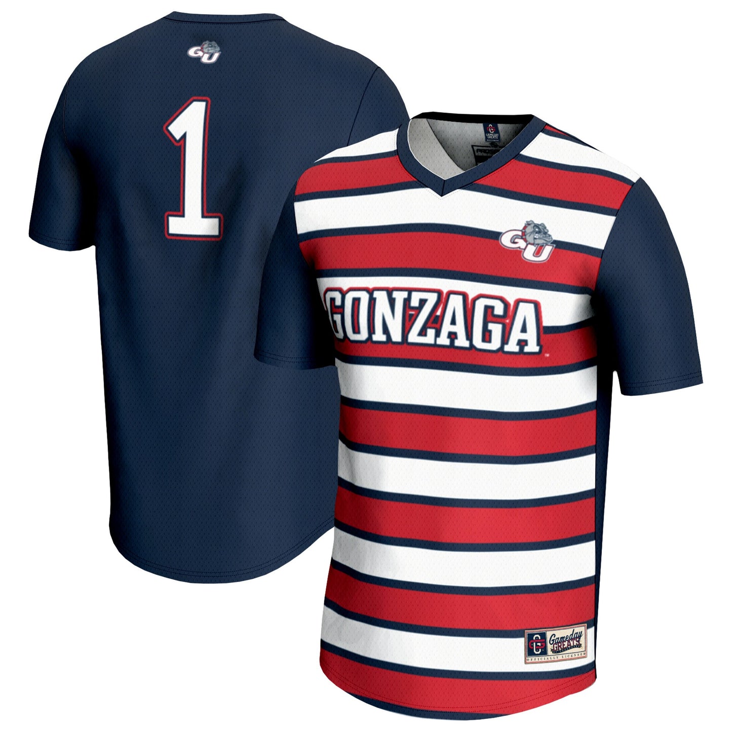 #1 Gonzaga Bulldogs GameDay Greats Unisex Lightweight Soccer Fashion Jersey - Navy | Stitched College Jersey TJS74241
