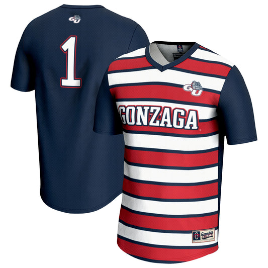 #1 Gonzaga Bulldogs GameDay Greats Unisex Lightweight Soccer Fashion Jersey - Navy | Stitched College Jersey TJS74241