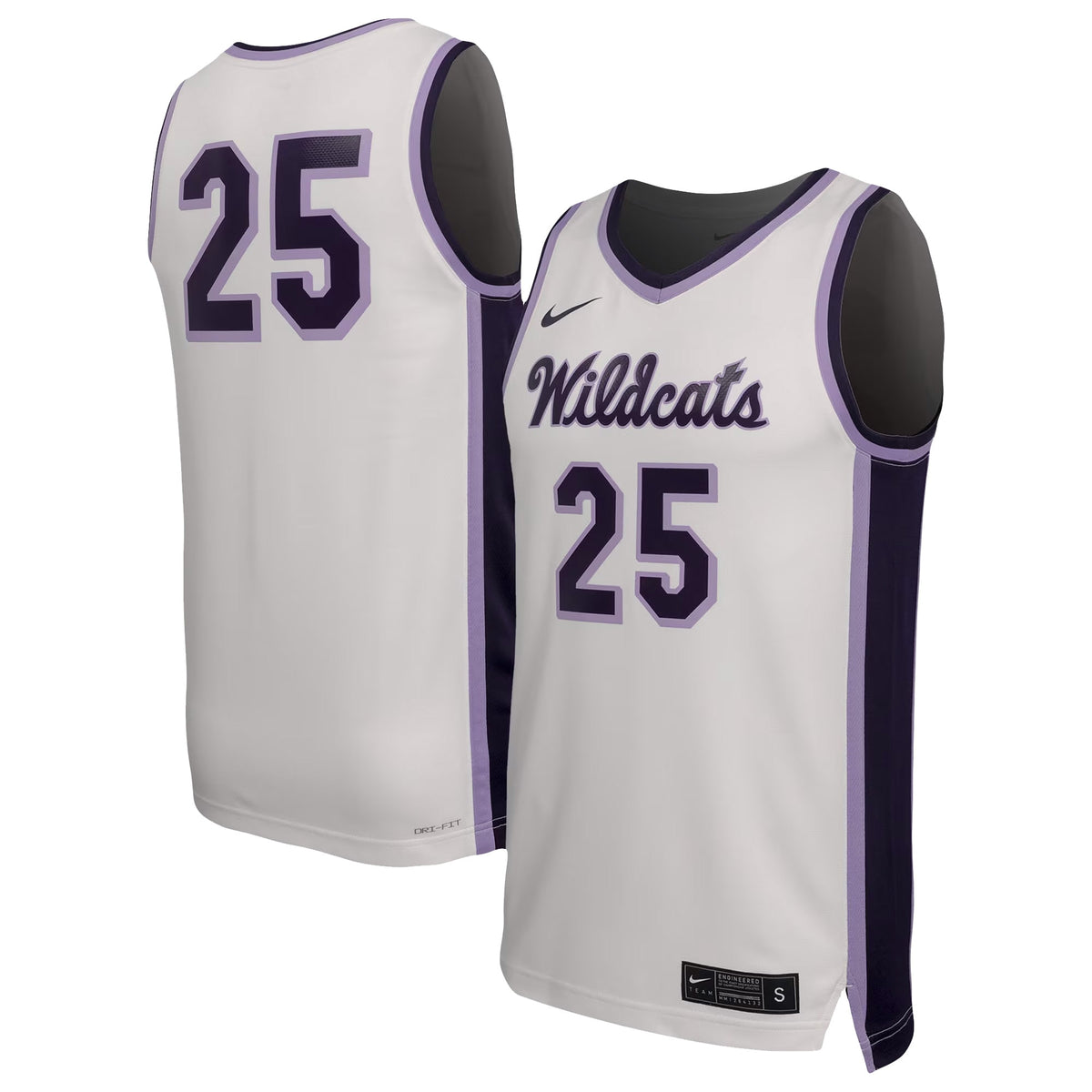 #25 Kansas State Wildcats Replica Basketball Jersey - White | Stitched College Jersey TJS74197