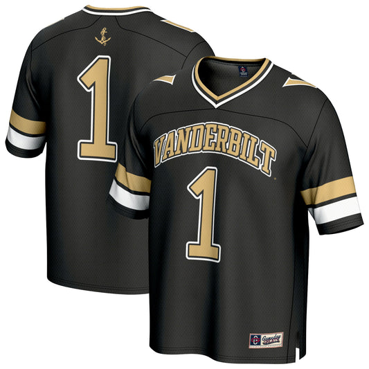 #1 Vanderbilt Commodores GameDay Greats Unisex Lightweight Collegiate Football Fashion Jersey - Black | Stitched College Jersey TJS74242