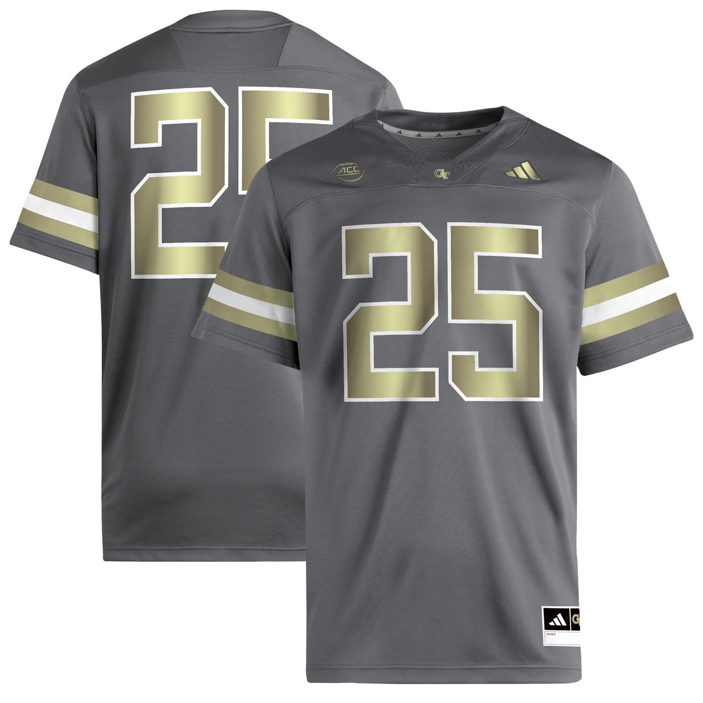 #25 Georgia Tech Yellow Jackets Premier Jersey - Gray | Stitched College Jersey TJS74187