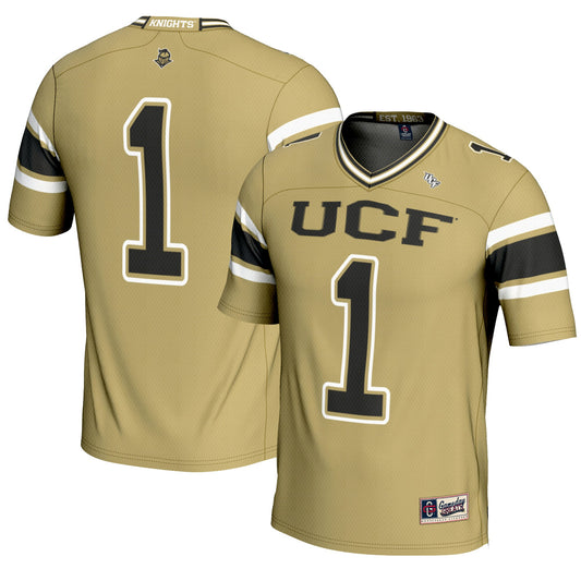 #1 UCF Knights GameDay Greats Endzone Football Jersey - Gold | Stitched College Jersey TJS74178