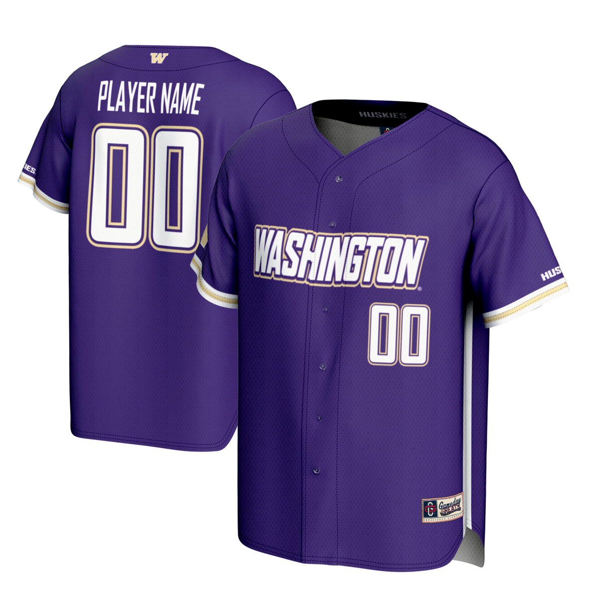 Washington Huskies GameDay Greats Pick-A-Player Lightweight Baseball Jersey - Purple | Stitched College Jersey TJS74151