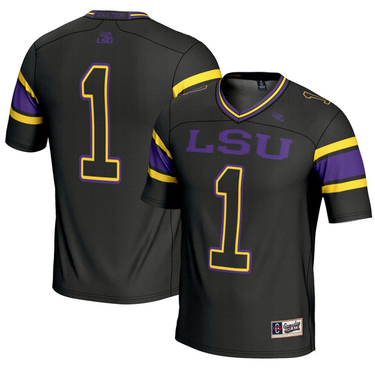 #1 LSU Tigers GameDay Greats Endzone Football Jersey - Black | Stitched College Jersey TJS74175