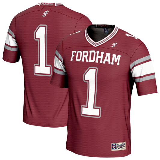 #1 Fordham Rams GameDay Greats Unisex Lightweight Collegiate Football Fashion Jersey - Maroon | Stitched College Jersey TJS74205