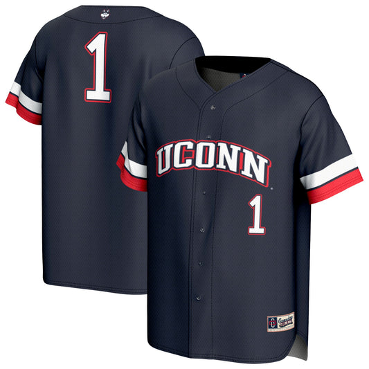 #1 UConn Huskies GameDay Greats Unisex Lightweight Collegiate Baseball Fashion Jersey - Navy | Stitched College Jersey TJS74354