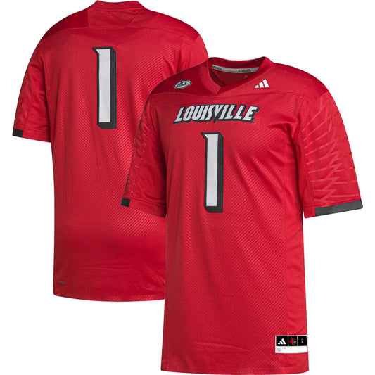 #1 Louisville Cardinals Premier Football Jersey - Cardinal | Stitched College Jersey TJS74616