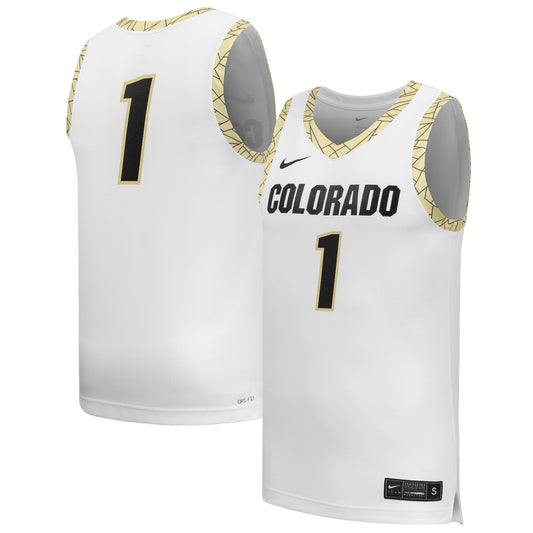 #1 Colorado Buffaloes Replica Basketball Jersey - White | Stitched College Jersey TJS74543