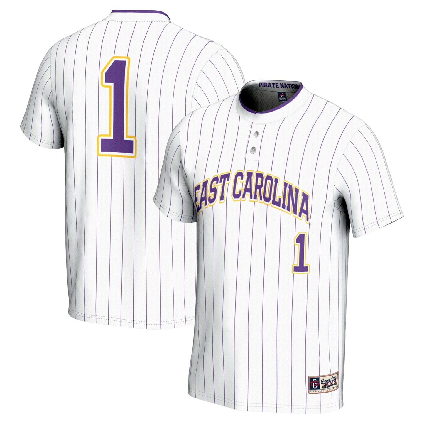 #1 ECU Pirates GameDay Greats Unisex Lightweight Softball Jersey - White | Stitched College Jersey TJS74494